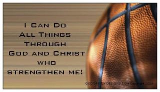 Magnet I Can do All Things Through God Basketball