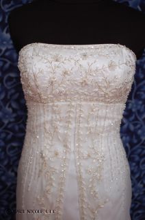 Alfred Angelo 1611 Lt Ivory Satin Tulle Beaded Wedding Dress 2