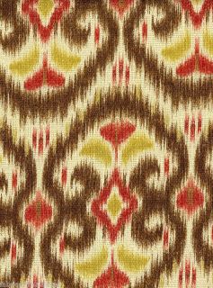 Ikat Fabric Alhambra Amour Waverly Fabric Brown Green