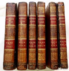 1720   HOMERS ILIAD   TRANSLATED BY ALEXANDER POPE   THE COMPLETE SET 