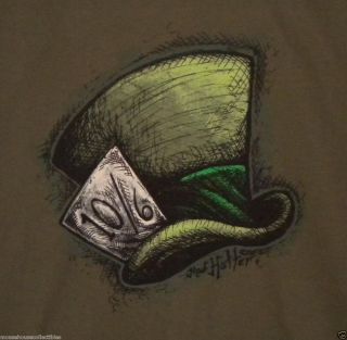 Disneys Mad Hatter Hat Alice in Wonderland T Shirt Brand New