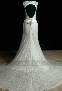 WA203 Aline BATEAU Neckline Full Lace Wedding Dress with A Keyhole 