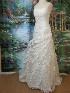Alfred Angelo Wedding Dress 2173 Size 8 Diamond White Metallic