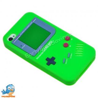 Green Game Boy Style Silicone Case Cover Skin for iPhone 4 and 4S 4GS 