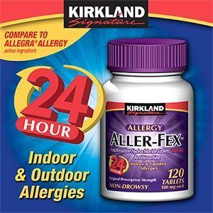 Kirkland Aller FEX 24 Hour Relief 120ct Allegra Allergy