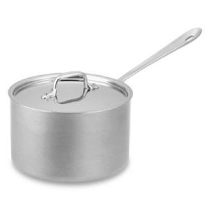 New All Clad Brushed Stainless Sauce Pan Pot 4qt 1st