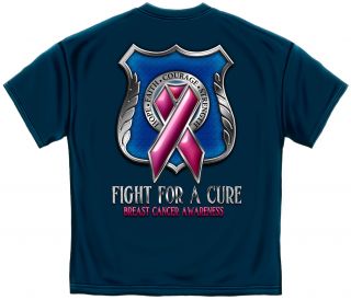 FIGHTING FOR A CURE POLICE TSHIRT FF2014 NEW POLICE SHIELD BADGE COP T 