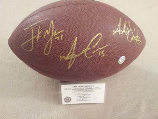 Alex Smith Frank Gore Michael Crabtree Signed Autographed NFL Football 