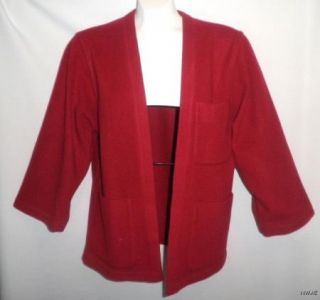 Linda Allard Ellen Tracy Fabulous Red Wool Jacket Size 4P