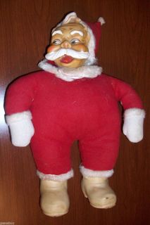 Antique Wrinkled Face Stuffed Santa Clause Vintage CHRISTMAS Ruston 