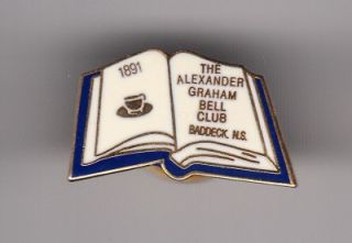 Alexander Graham Bell Club Book Lapel Hat Pin Baddeck NS Lapel Hat Pin 