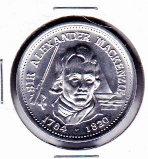 Sir Alexander Mackenzie Explorer Canadian Token Medal