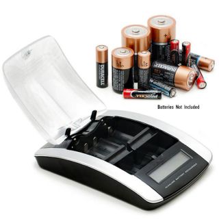 Alkaline Battery Recharger with LCD Screen Make ANY Battery 
