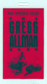 GREGG ALLMAN 1987 NO ANGELS TOUR LAMINATED EPIC BACKSTAGE PASS