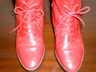   Italian Lace Up RIDING BOOTS By Marc Alpert Knee High Red Leather