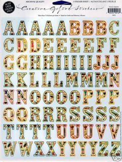 Acid Free Stickers Scrapbooking Alphabet Retro Letters