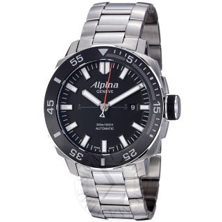 Alpina Mens Adventure Black Dial Stainless Steel Automatic Watch Al 