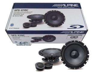 Alpine SPS 610C 6 5 480 Watts 2 Way Car Audio Component Speaker 
