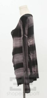 Raquel Allegra Black Tie Dye Long Sleeve Shredded Front Top
