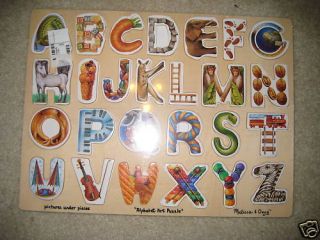 Melissa Doug Wood Alphabet Art Jigsaw Puzzle 26 Pcs 3