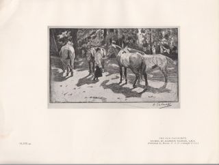 Algernon Talmadge The Old Favourite Horses Vintage Print 1927
