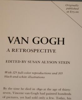 Van Gogh A Retrospective Susan Alyson Stein Beaux Arts