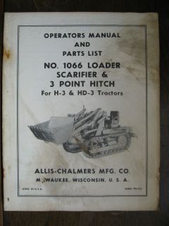 TPL 451 Allis Chalmers Manual/PARTS 1066 LOADER SCARIFIER & 3 POINT 