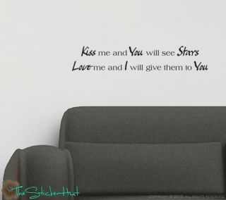 Kiss Me You Will See Stars Wall Stickers Decals 744