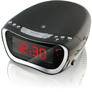   cc312b am fm clock radio with dual alarms and top load cd player black
