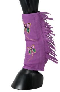   Boot Covers Fringe Butterflies Horse Tack Large Amara Suede
