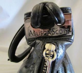 Allison Scott A Stonemountain Company Black Leather Handbag Purse 
