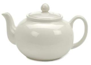 RSVP 48oz Stoneware Teapot Tea Pot Kettle in White New