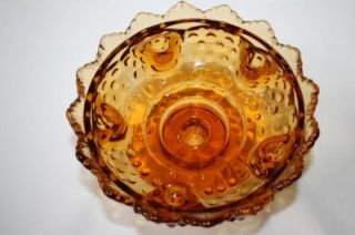 371 Vintage Fenton Amber Glass Hobnail 6 Candle Holder