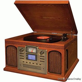 Crosley CR245 CD Recorder Record Player Radio Paprika