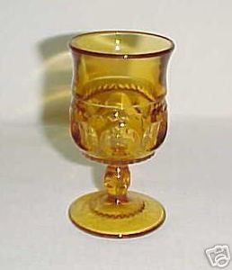 Depression Glass Kings Crown Amber Cordial Goblet