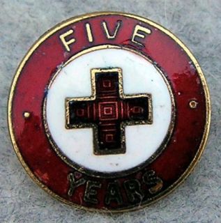  condition, vintage, American Red Cross five year service pin 