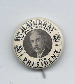 1932 Alfalfa Bill Murray for President 1 Celluloid Pinback from 