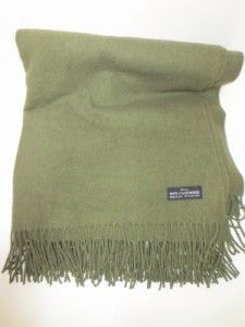 AMICALE OLIVE GREEN 100% CASHMERE LUXURY THROW BLANKET RETAIL $400.00 