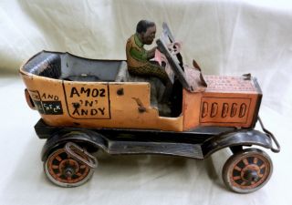 VINTAGE 1930 s MARX AMOS ANDY FRESH AIR TAXI TIN WIND UP TOY