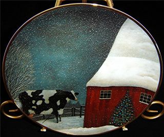 American Folk Art Collection Barnyard Christmas Lowell Herrero Cow 