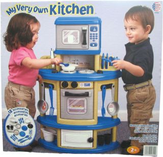 American Plastic My Very Own Kitchen Kids Playset w 18 Accessories 