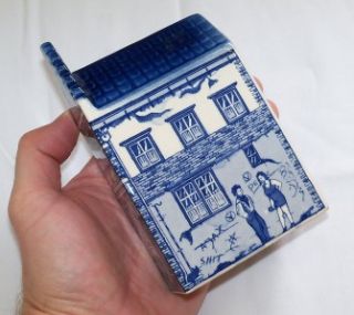   delft blue hand painted dutch house red light district amsterdam