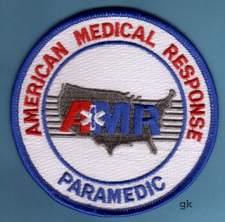 amr american medical response paramedic patch white unused 4 shipping 