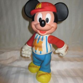 VINTAGE VINYL 12 POSABLE & JOINTED MICKEY MOUSE BASEBALL DOLL~GREAT 