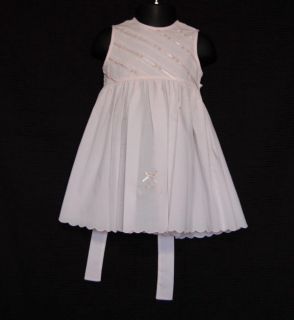 Carriage Boutique Baby Girl Pink Floral Ribbon Easter Dress Size 12M 