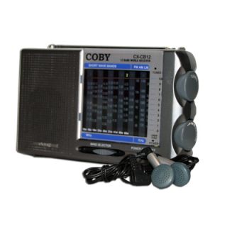 New Coby Worldband Am FM LW SW Tuner Portable Radio 12 Band Battery 