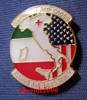   AIR BASE ITALY SAF/AFES military station American Red Cross pin