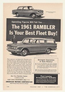 1961 AMC Rambler Classic Super 4 Dr Wagon Fleet Car Ad