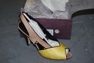 New Shoes for Lovely People Anastacia Yellow Slingback Heels S3969 