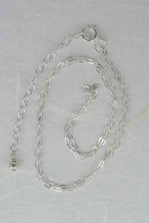   Silver 16 Diamond Cut Flat Anchor Chain with 2 Extention New